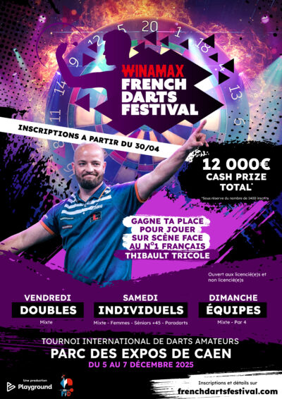 Darts Fest Uncategorized FDF AFFICHE Tournoi Portrait A3 FFD 1